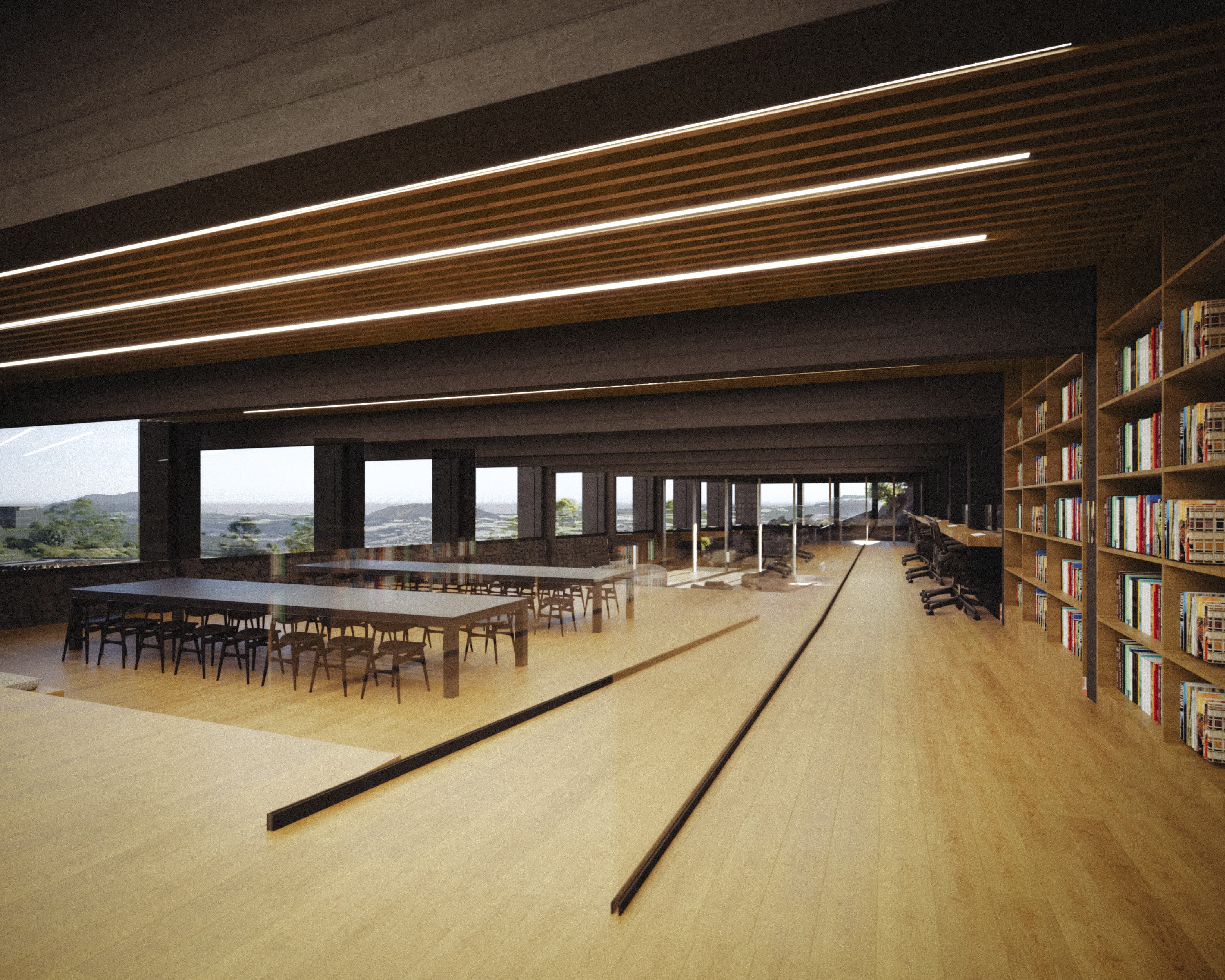 Biblioteca — Vista hacia la colada